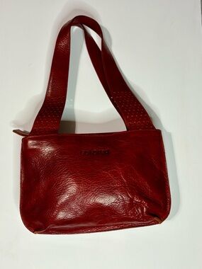 Eckored Vintage Y2K Leather Hand/Shoulder Bag Double Zip Closure